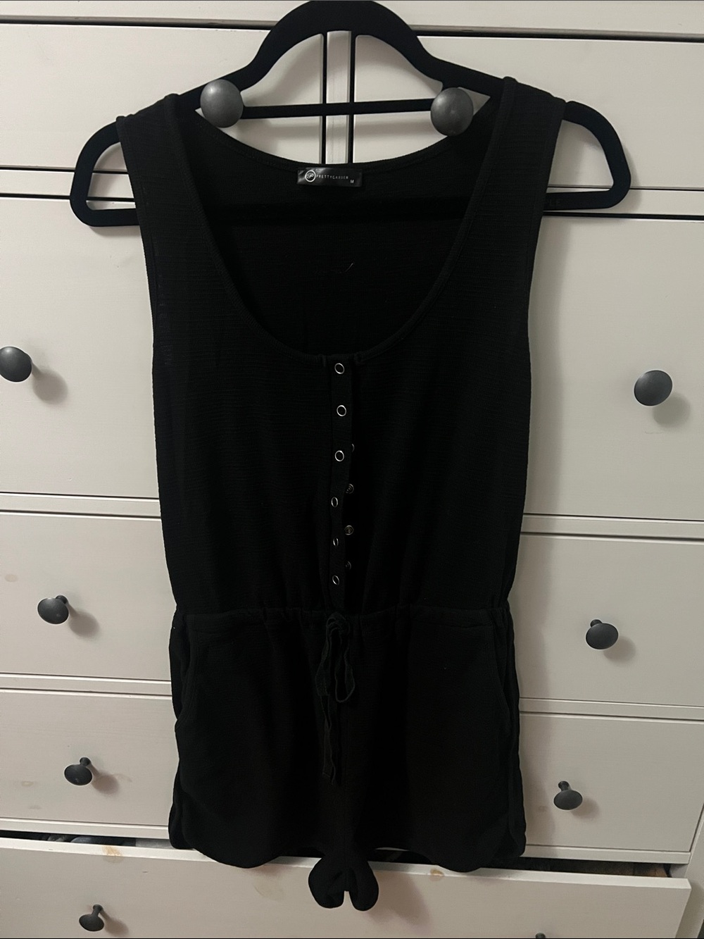 Black Sleeveless Romper Tank Top romper - Women